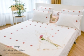 Top sheet with 2 pillowcases - 7 round embroidery 
